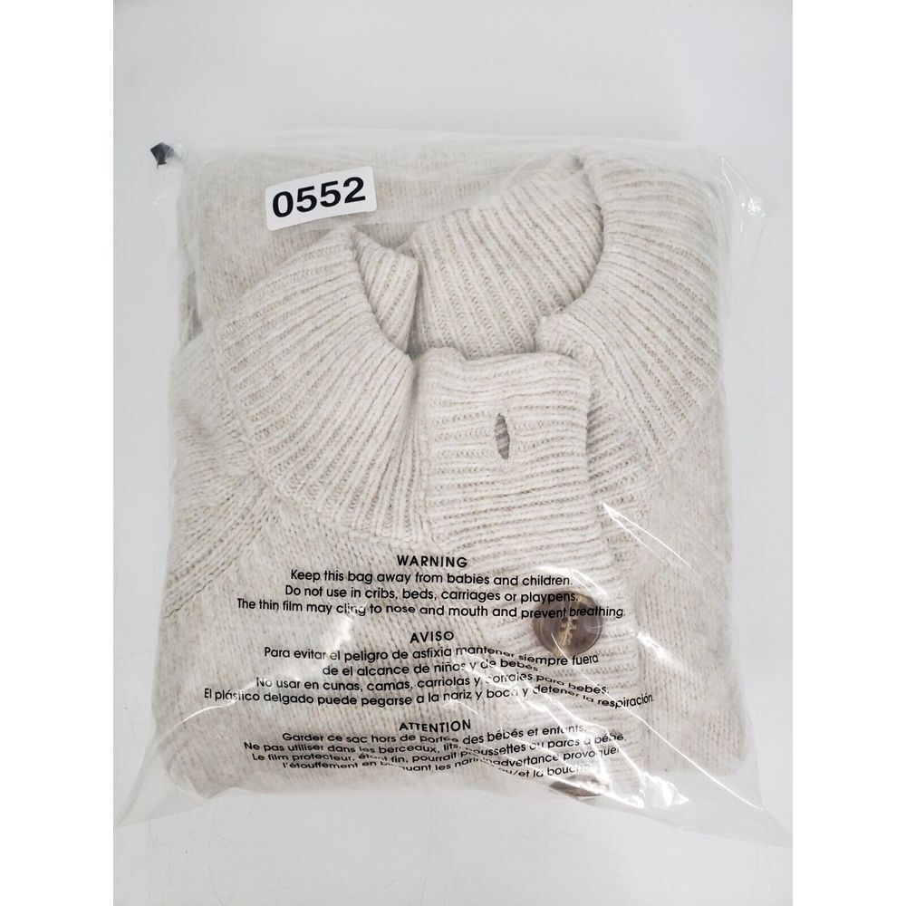 Vine & Love Sweater Womens Small Ribbed Top Long Sleeve Henley Style 3 Button - Picture 9 of 9